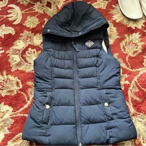 Hollister puffer vest navy blue